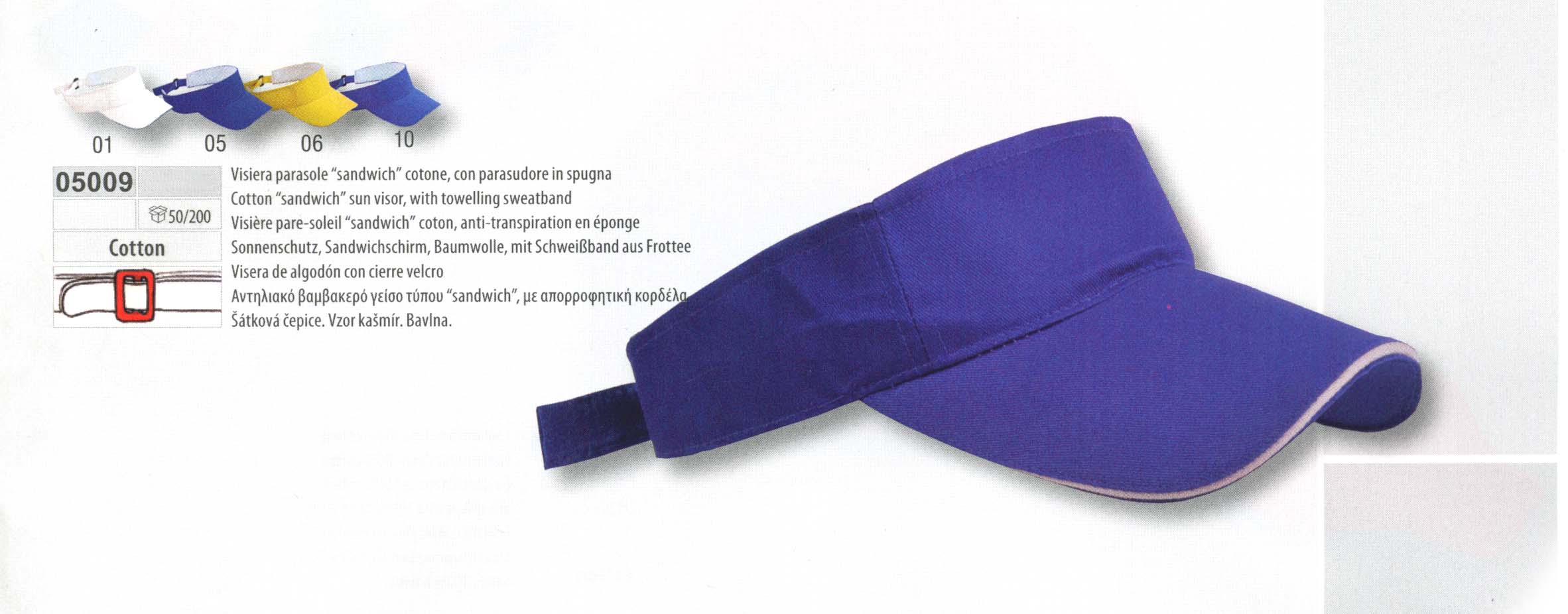 Visiera parasole in cotone