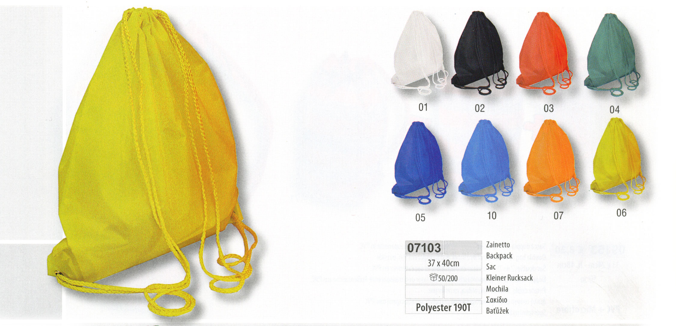 Sacca zaino nylon