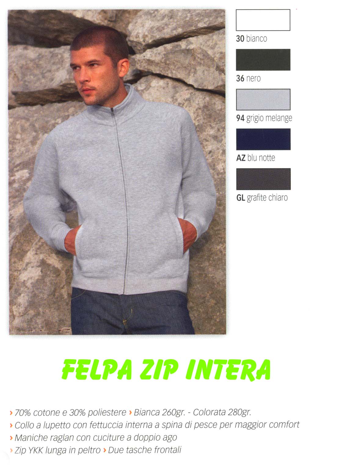 FELPA ZIP INTERA