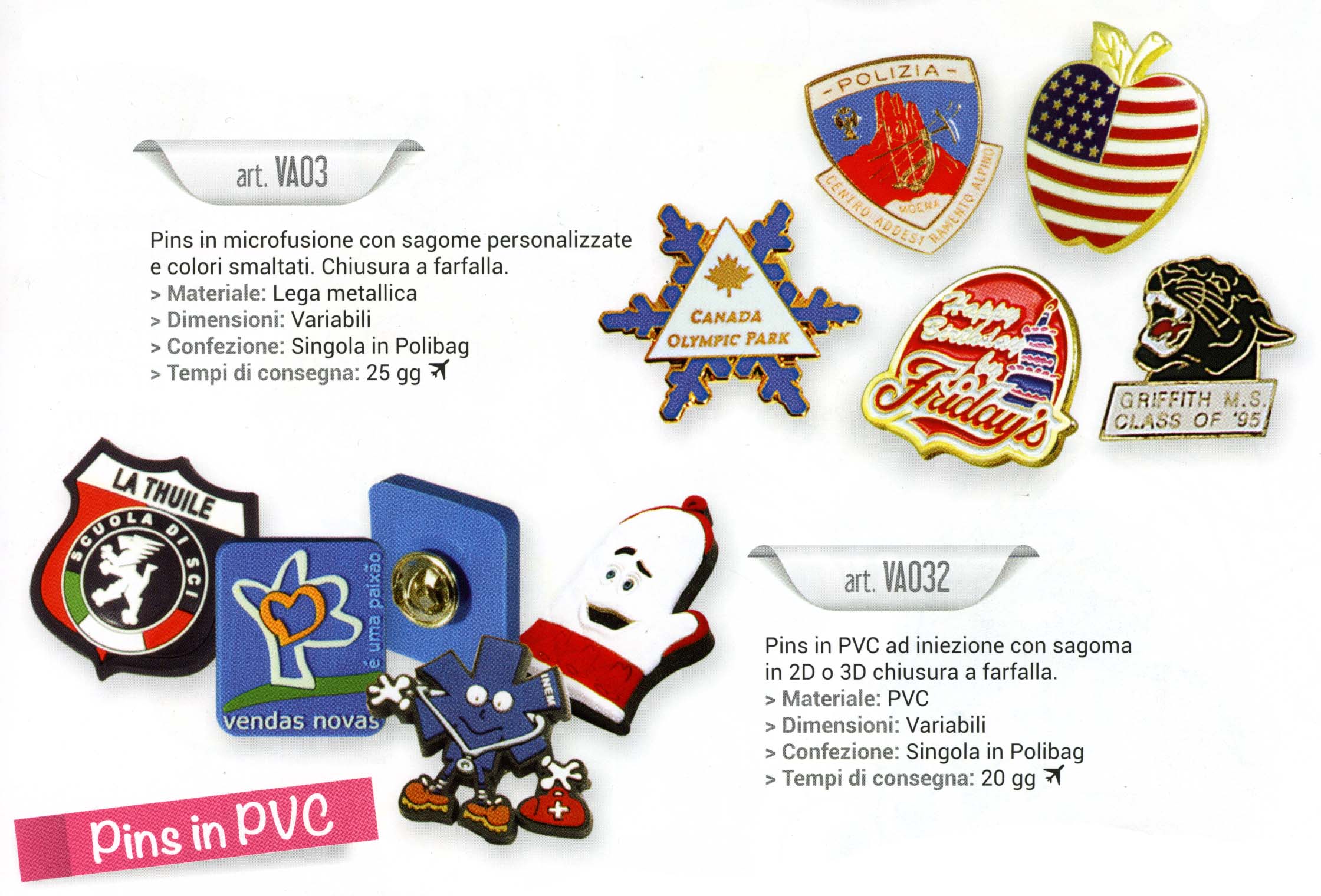 Spille pins personalizzabili